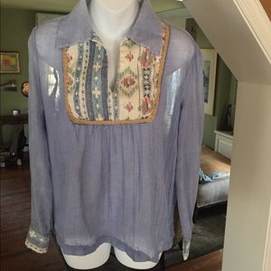 Vintage Breezy of California collared blue shirt